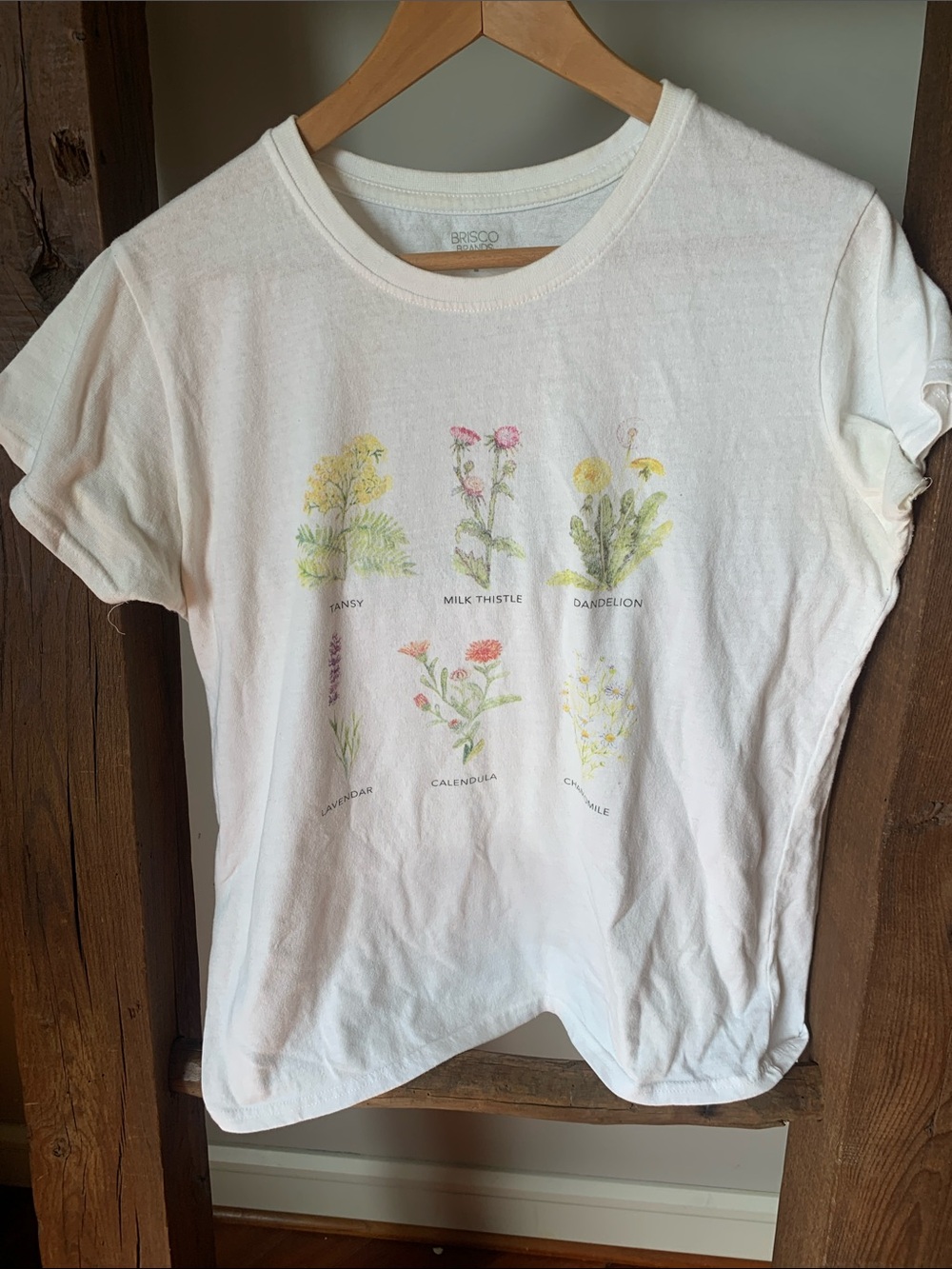 Briscoe White Botanical Graphic Short Sleeve Tee